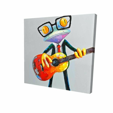 FONDO 12 x 12 in. Funny Frog Playing Guitar-Print on Canvas FO3333152